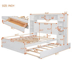 Lit queen en bois avec armoire tout-en-un