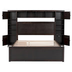 Lit queen en bois avec armoire tout-en-un