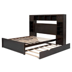 Lit queen en bois avec armoire tout-en-un