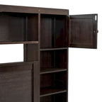 Lit queen en bois avec armoire tout-en-un