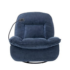 Fauteuil inclinable pivotant en tissu bronzant avec support pour téléphone portable