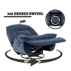 Fauteuil inclinable pivotant en tissu bronzant avec support pour téléphone portable