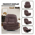 Fauteuil inclinable pivotant en tissu bronzant avec support pour téléphone portable
