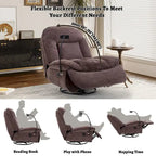 Fauteuil inclinable pivotant en tissu bronzant avec support pour téléphone portable