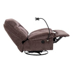 Fauteuil inclinable pivotant en tissu bronzant avec support pour téléphone portable