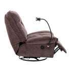 Fauteuil inclinable pivotant en tissu bronzant avec support pour téléphone portable