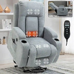 Fauteuil inclinable releveur avec massage 8 points et chauffage lombaire, porte-gobelets