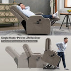 Fauteuil inclinable releveur avec massage 8 points et chauffage lombaire, porte-gobelets