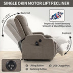 Fauteuil inclinable releveur avec massage 8 points et chauffage lombaire, porte-gobelets