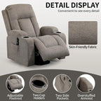 Fauteuil inclinable releveur avec massage 8 points et chauffage lombaire, porte-gobelets