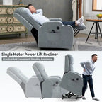 Fauteuil inclinable releveur avec massage 8 points et chauffage lombaire, porte-gobelets