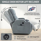Fauteuil inclinable releveur avec massage 8 points et chauffage lombaire, porte-gobelets