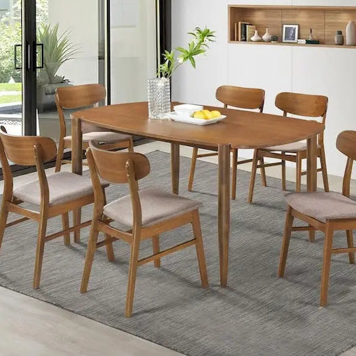 Whisten Walnut 7-piece Solid Wood Dining Set