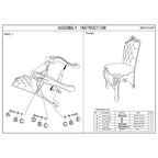Chaise de comptoir en bois rembourrée en similicuir avec garniture cloutée, gris et blanc, lot de deux