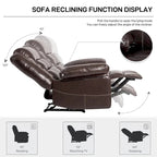 Fauteuil inclinable de massage en cuir respirant Canapé inclinable manuel pour salon