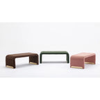 Banc avec pieds en métal doré
