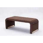 Banc avec pieds en métal doré