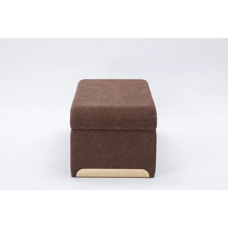 Banc avec pieds en métal doré
