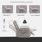 Fauteuil inclinable électrique avec fonction de massage réglable