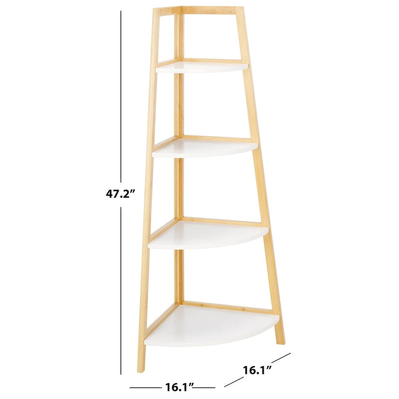 SAFAVIEH Home Rainier, étagère d'angle à 4 niveaux – 40,6 L x 40,6 P x 119,4 H cm